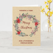 Rustic Wreath Steptochter Frohe Weihnachten Karte (Gelbe Blume)