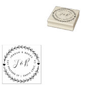 Rustic Wreath Wedding Initials Rücksendeadresse Gummistempel (Stempel)