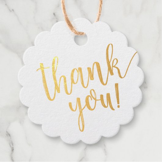 Rustic Wreath Wedding Monogram Real Gold Foil Geschenkanhänger (Vorderseite)