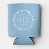 Rustic Wreath Wedding Monogram | Sky Blue Dosenkühler (Vorderseite)