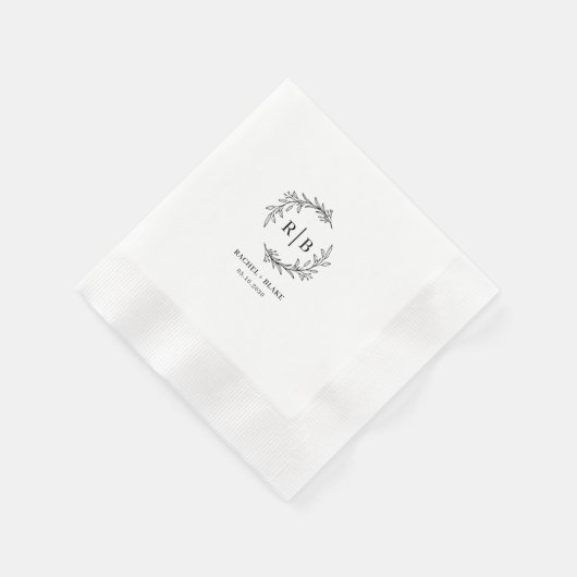 Rustic Wreath Wedding Probe Party Serviette (Ecke)