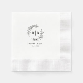 Rustic Wreath Wedding Probe Party Serviette