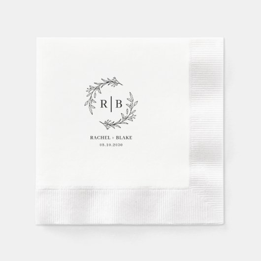 Rustic Wreath Wedding Probe Party Serviette (Vorderseite)