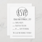 Rustic Wreath Wedding RSVP (Vorne/Hinten)