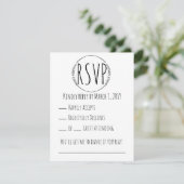 Rustic Wreath Wedding RSVP Karte (Stehend Vorderseite)