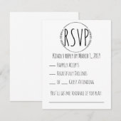 Rustic Wreath Wedding RSVP Karte (Vorne/Hinten)