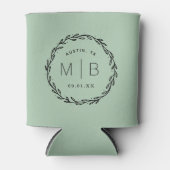 Rustic Wreath Wedge Monogram | Größe Dosenkühler (Vorderseite)