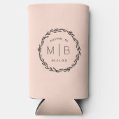 Rustic Wreath Wedge Monogram | Rosa Selters Dosenkühler (Vorderseite)