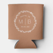 Rustic Wreath Wedge Monogram | Terra Cotta Dosenkühler (Vorderseite)