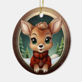 Rustic Xmas deer, Christmas Wildlife Doe, Fawn🦌🎄 Keramik Ornament (Links)