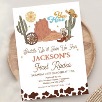 Rustic Yee-haw Cowboy First Rodeo 1. Geburtstag
