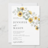 Rustic Yellow Flowers Sunflower Garden Wedding Einladung (Vorderseite)