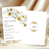 Rustic Yellow Flowers Sunflower Garden Wedding Einladung