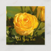 Rustic Yellow Rose Custom Text Begleitkarte (Vorderseite)