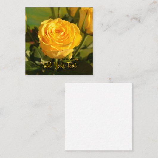 Rustic Yellow Rose Custom Text Begleitkarte (Vorne/Hinten)
