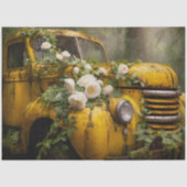 Rustic Yellow Rose Truck Decoupage Seidenpapier (Vorderseite)