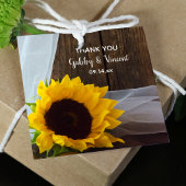 Rustic Yellow Sunflower and Barn Wood Wedding Geschenkanhänger