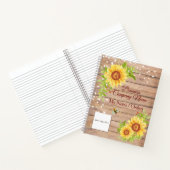 Rustic Yellow Sunflower Custom Business Notebook Notizblock (Innenseite)