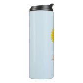 Rustic Yellow Sunflower Cute Blue Thermosbecher (Nach links gedreht)