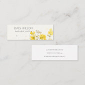 Rustic Yellow Wildflower Botanical Earring Display Mini Visitenkarte (Vorne/Hinten)