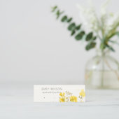 Rustic Yellow Wildflower Botanical Earring Display Mini Visitenkarte (Stehend Vorderseite)
