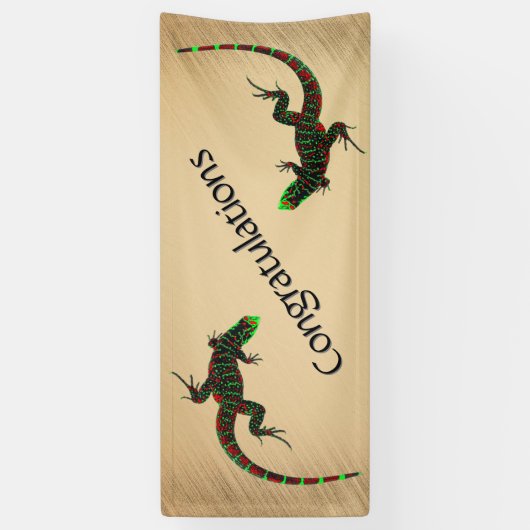 Rustic Yin Yang Lizards Banner (Vertikal)