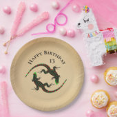 Rustic Yin Yang Lizards Birthday Pappteller (Party)