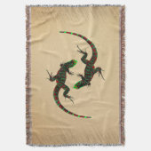 Rustic Yin Yang Lizards Decke (Vorderseite Vertikal)