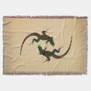 Rustic Yin Yang Lizards Decke