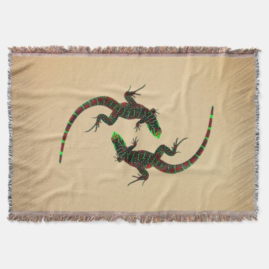 Rustic Yin Yang Lizards Decke (Vorderseite)
