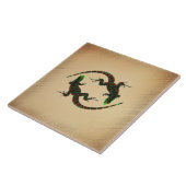 Rustic Yin Yang Lizards Fliese (Seite)