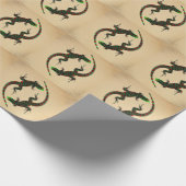 Rustic Yin Yang Lizards Geschenkpapier (Ecke)