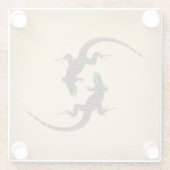 Rustic Yin Yang Lizards Glasuntersetzer (Rückseite)