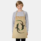 Rustic Yin Yang Lizards Schürze (Getragen)