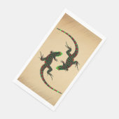 Rustic Yin Yang Lizards Serviette (Ecke)