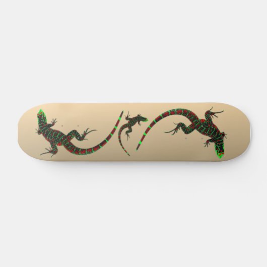 Rustic Yin Yang Lizards Skateboard (Horizontal)