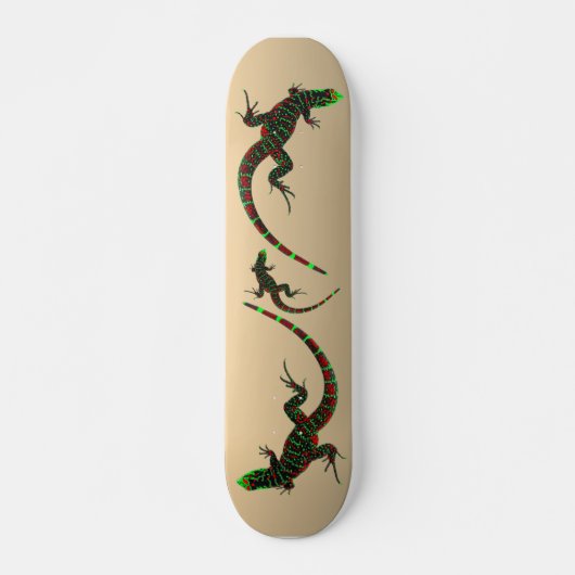 Rustic Yin Yang Lizards Skateboard (Vorne)