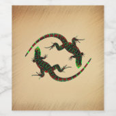 Rustic Yin Yang Lizards Weinetikett (Einzelnes Label)