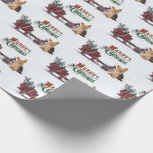 Rustic Yorkie Christmas Geschenkpapier (Ecke)