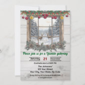 Rustic Yuletide Christmas Gathering Einladung (Vorderseite)