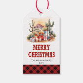 Rustic Yuletide Yeehaw Christmas tag personalized Geschenkanhänger (Vorderseite)