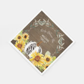 Rustic Zebra White Pumpkin Sunflower Baby Dusche Serviette (Ecke)