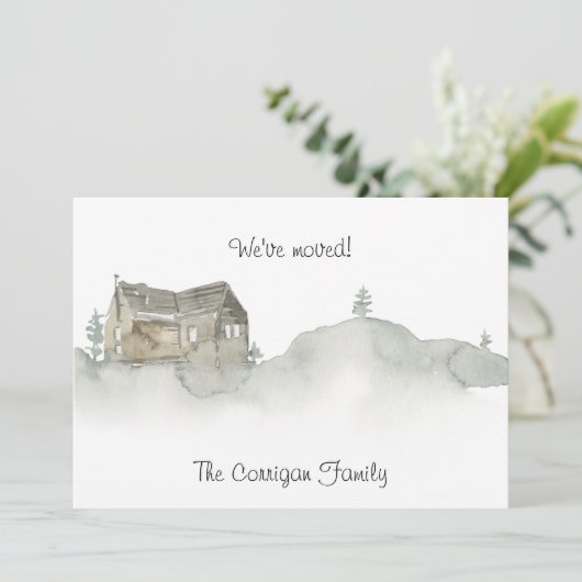 Rustic Zuhause New Address Announccard (Stehend Vorderseite)