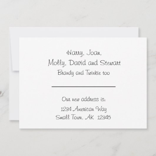 Rustic Zuhause New Address Announccard (Rückseite)