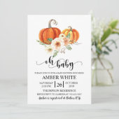 Rustica Pumpkins Fall Oh Babydusche Einladung (Stehend Vorderseite)