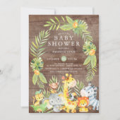 RusticJungle Safari Neutrale Baby Dusche Einladung (Vorderseite)