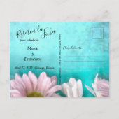 Rústico Margarita Floral Acuarel Reserva la Fecha Ankündigungspostkarte (Rückseite)
