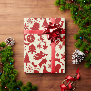 RusticRed Muster Festives Weihnachtspapier Geschenkpapier