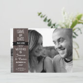 RusticVintage Signage Style Foto Save the Date (Stehend Vorderseite)