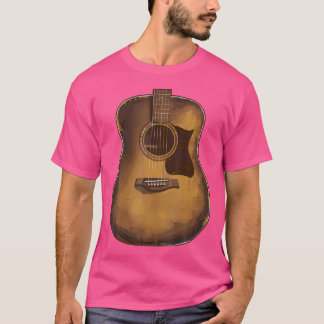 Rustige Akustikgitarre für Vintage-Musikliebhaber T-Shirt